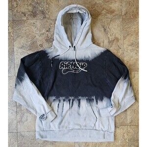 RIPNDIP RIPNTAIL Large Hoodie Grey Tie Dye Lightning Wash Distressed
